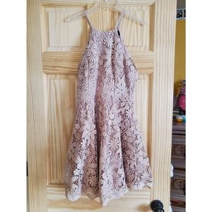 Lulu's Nude Medium Lace Prom/Homecoming Dress